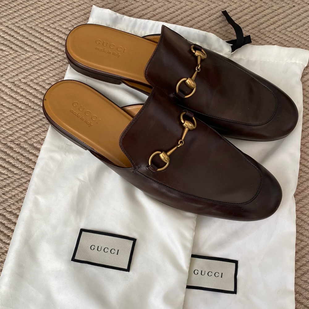 AUTHENTIC GUCCI leather slides 11.5